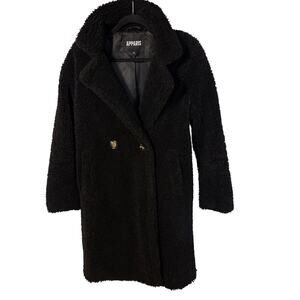APPARIS Faux Shearling Black Teddy Jacket Coat Size Small